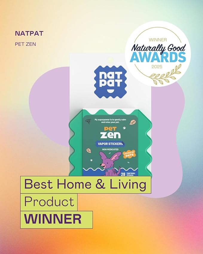 NATPAT Pet Zen Calming Patches + Pet Locket for Dogs and Cats - Non-Medicated Effective Stress Relief Patches with Safe, Durable Locket
