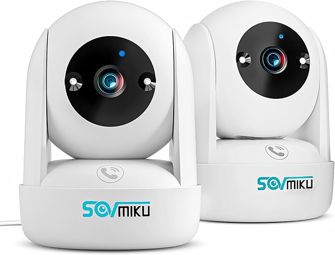 Sovmiku 2CB2 2k AI Tracking Security Camera for Home,Pet Camera Indoor, Baby Monitor,360ยฐ View Pan/Tilt Surveillance Camera, Two Way Audio,Night Vision,Easy to Setup,Audible Alarm,2.4GHz Wi-Fi,SD Slot
