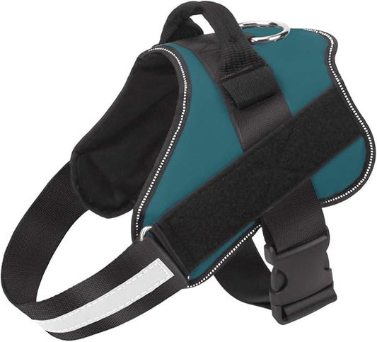 Bolux Dog Harness, No-Pull Reflective Dog Vest, Breathable Adjustable Pet Harness with Handle for Outdoor Walking - No More Pulling, Tugging or Choking (Turquoise, M)