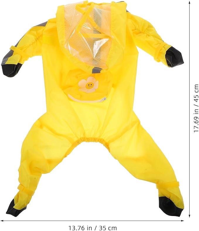 Dog Poncho Raincoat for Small Dogs Full Foot Coverage Rain Jacket with Reflective Safety Design Lightweight and Puppy Clothes for Outdoor Walking and Jogging