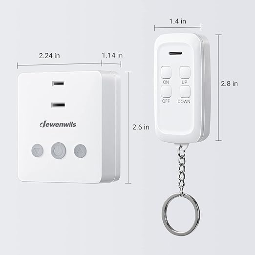 DEWENWILS Plug-in Lamp Dimmer Switch, Wireless Remote Dimmer Plug for Floor Lamps, Table Lamps, String Lights, 100FT Range, Compatible with Dimmable LED/Tungsten Bulbs