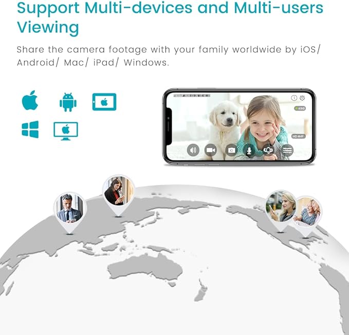 VIMTAG Indoor 2.5K/4MP 2.4G WiFi Wired Plug-in Camera for Home Security/Pet/Dog/Cat/Baby with Phone App, 2-Way Audio/Night Vision, AI Human/Sound/Motion Detection, Support Alexa/Up to 512GB TF Card