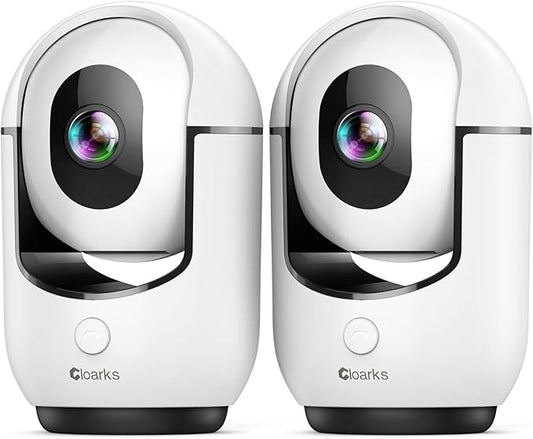 2K Pan/Tilt Security Camera, WiFi Indoor Camera for Home Security with AI Motion Detection, Baby/Pet Camera with Phone App, Color Night Vision, 2-Way Audio, 24/7, Siren, TF/Cloud Storage - 2 Pack