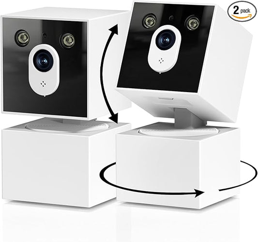 2K Indoor Security Camera, 5G&2.4G WiFi Cameras for Home Security, 360°Pan/Tilt Baby/Dog/Pet Camera, 911 Emergency, 2-Way Talk, AI Descriptive Notification, Color Night Vision, US Based Cloud, 2Pack