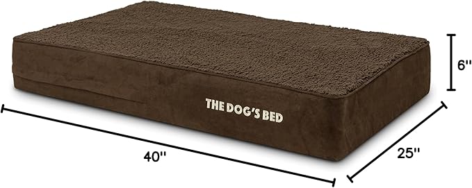 The Dog’s Bed Orthopedic Memory Foam Dog Bed, Large Brown Plush, Pain Relief for Arthritis, Hip & Elbow Dysplasia, Post Surgery, Lameness, Supportive, Calming, Waterproof Washable Cover