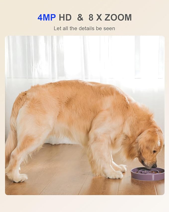 usogood 4MP Pet Camera with Phone App, 2.4G & 5G WiFi Indoor Security Camera for Home Security, 360° AI Motion Detection and Tracking, 2-Way Talk, Night Vision, Detection Alarm