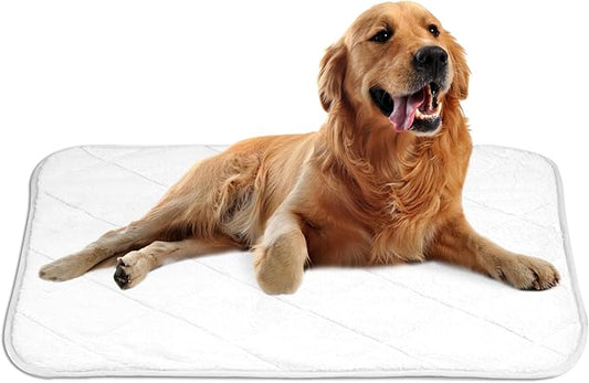 NWK Fluffy Self Warming Cat Mat, Cat Blanket, Thermal Dog Mat, Washable, Non-Slip Bottom for Sofa & Crate & Kennel & Car Seat (Creamy White, Large (35'' X 23'' X 0.4''))