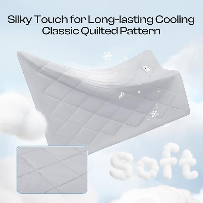 Luciphia Premium Cooling Blanket for Dogs Washable Q-MAX>0.4 Pet Cool Mat for Cats Hot Weather Puppy Lightweight Throw Calming Pad(Light Grey,60x80 inches)