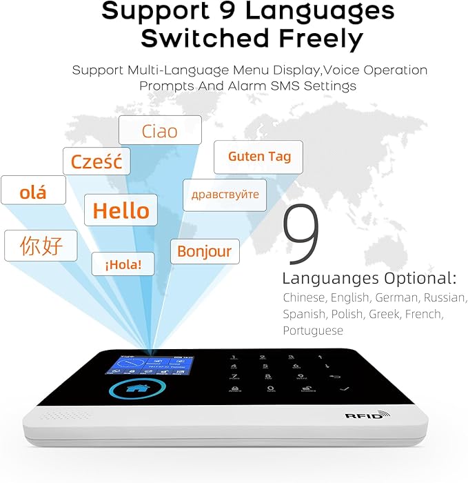 LWOHSI Home Security Alarm System,Wireless 4G/WiFi Home Security Systems with Door/Window Sensor,Tuya APP Alerts,24/7 Professional Monitoring,Work with Alexa and Google,DIY Customized Installation