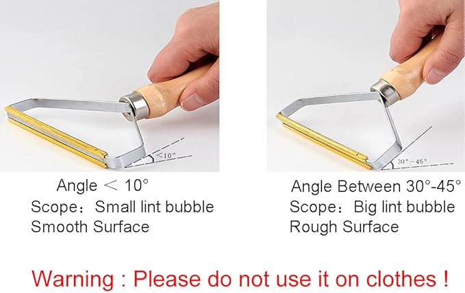 Carpet Pet Hair Remover, Portable Spark Lint Roller with Wooden Handle, Carpet Pile Brush with Double Sided Metal Scraper Suits Indoor Carpet, Pet Hair, Car Carpet,1 Pc