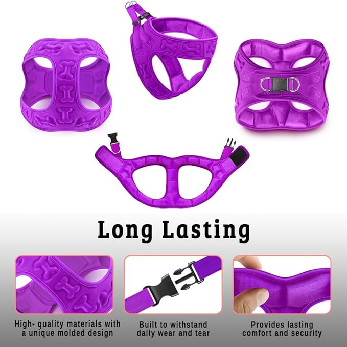 Comfort Fit Dog Harness Small Medium Sized Dogs No Pull Step in Dog Harness with Adjustable Buckles Soft Padded Easy Control Vest Harness Training Walking Running Extra Comfort Inside Velvet Plush