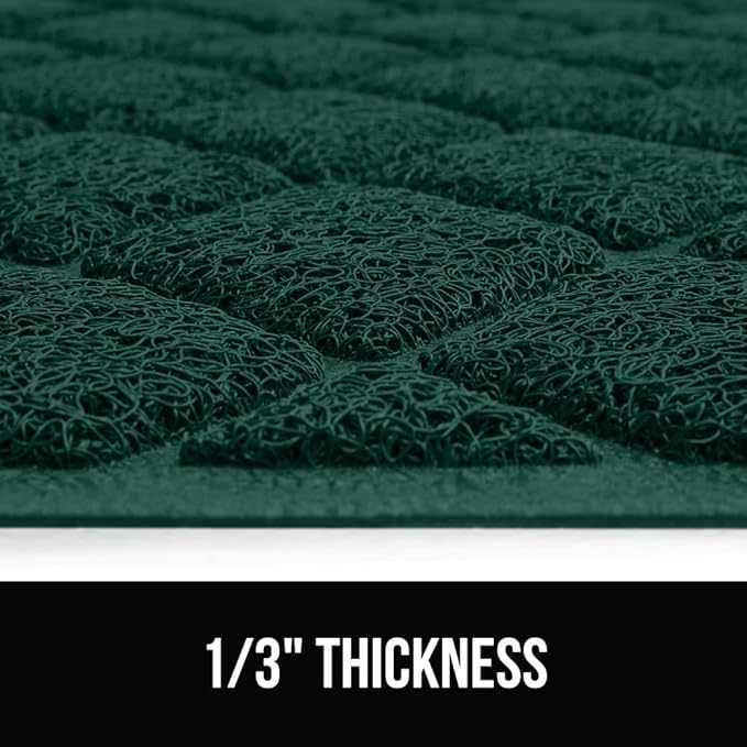 GORILLA GRIP Cat Litter Box Mat, Water Resistant, US Designed Kitty Litter Trapping Mats, Easy to Clean, Scatter Control, Less Mess and Clean Floors, Kitten Supplies for Indoor Cats 24x17 Hunter Green