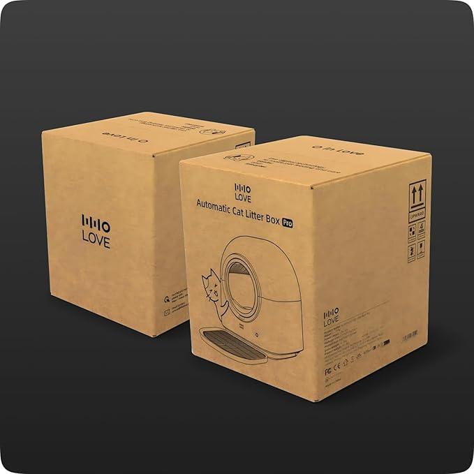 HHOLOVE TYPro Self Cleaning Cat Litter Box Automatic Hands-Free Smart Robot self Cleaning Cat Litter Box for Multiple Cats with APP Control Safe with Litter Mat Waste Bags and Deodorizer Dark Grey