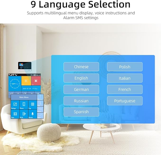 YBJ 21-Piece-Kit WiFi Alarm System for Home Security, DIY 4G Smart Home Security System, Wireless Home Alarm System with APP Control, Motion Detector, Door Window Sensor, Siren,Work with Amazon Alexa