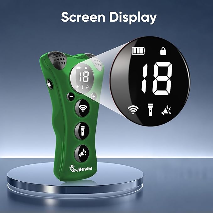 Ultrasonic Dog Bark Deterrent Device β10-Level Adjustable Anti Barking Trainer with Flashlight, Strobe, E-Clicker(18 Whistle Sounds)βNo Shock, Collar-Free Dog Behavior Correction Devices