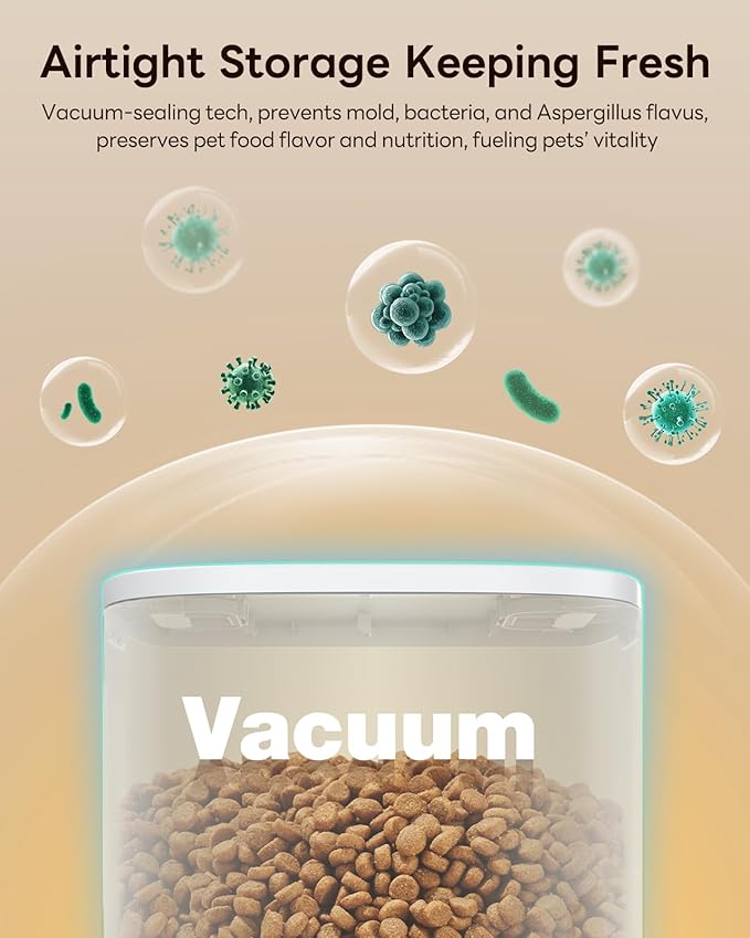 15L Automatic Dog Feeder for Large Breed, 2025 Vacuum-Sealed Storage Airtight 100% Freshness Timed Auto Dog Food Dispenser, Anti-Blockage System, Support up to 22mm Pet Food, Stainless Steel Bowl