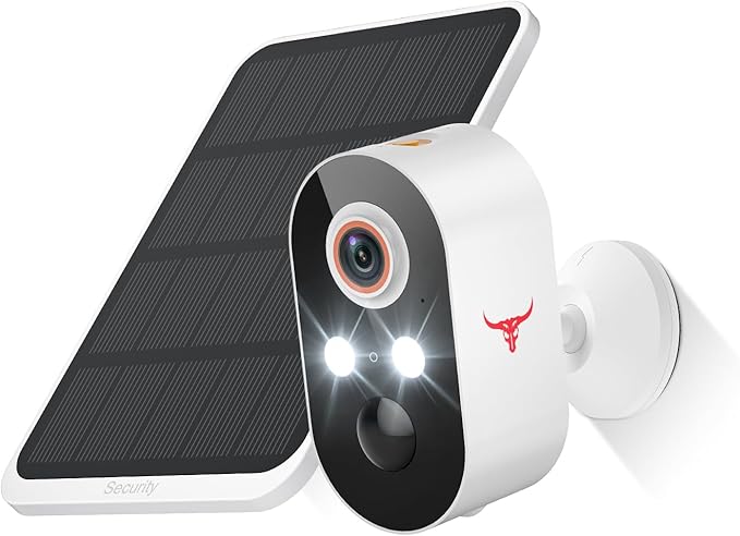 Solar Security Camera Wireless Outdoor, Battery Powered WiFi Camera for Home Surveillance, AI Human Detection, 2-Way Talk, Color Night Vision, Cloud Storage, Weather Resistance (1-Pack)