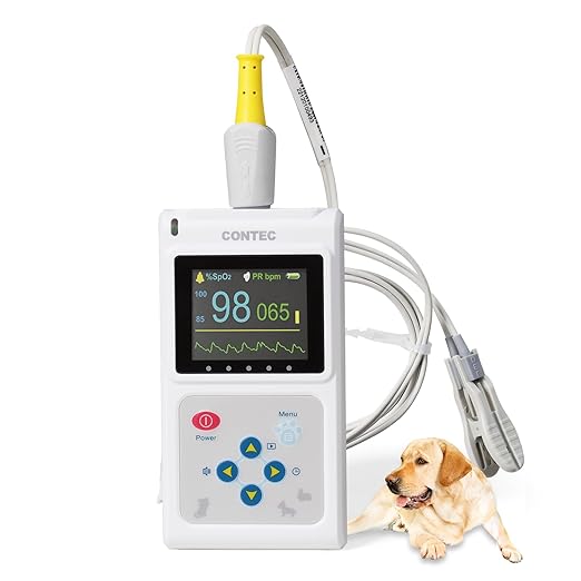 CONTEC CMS60D-VET Veterinary Pulse Oximeter Vet SPO2 Pulse Rate Monitor Ear/Tongue SPO2 Sensor