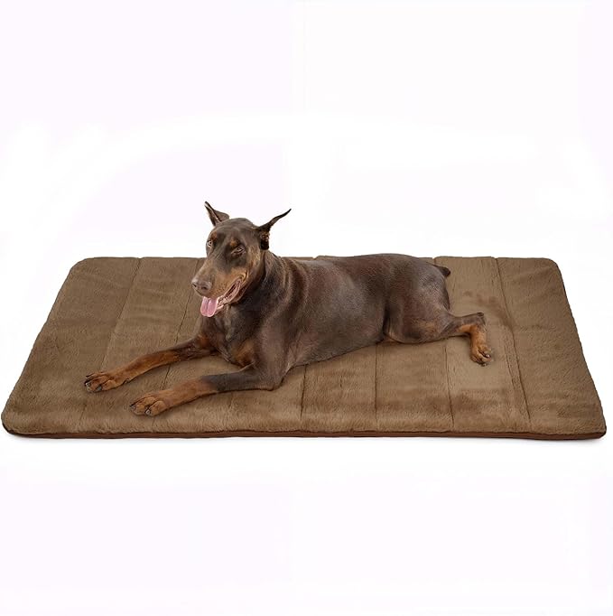 Dog Crate Pad for XX Large Dogs - 47x29 Orthopedic Dog Bed with Memory Foam, Washable Water-Resistant Soft Pet Mat with Non-Slip Bottom, Khaki