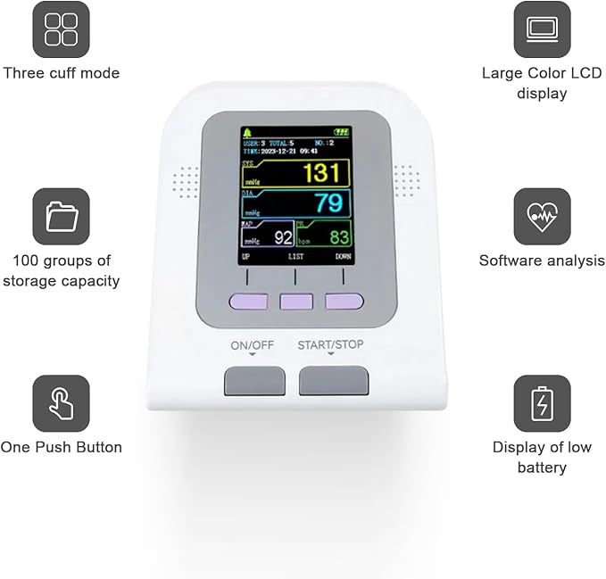 Contec08A Vet Veterinary Animal Use Blood Pressure Monitor 3 Cuffs 6-11CM 10-19CM 18-26 CM