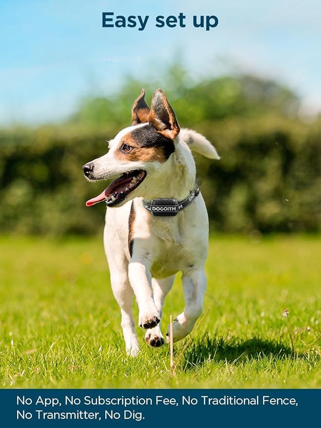 Wireless Dog Fence, GPS Wireless Dog Collar with 3 Correction Modes, Pet Containment System with AI Smart Signal, Electric Dog Fence Collar for Outdoor Use Only.