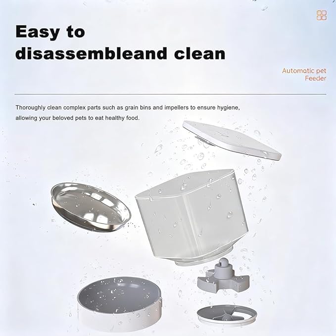 Smart Automatic Pet Feeder with 2K HD Camera & Night Vision, 4.5L Large Capacity, Anti-Jam System, Voice Recorder, Dual Power, App Control, Programmable Feeding for Cats/Dogs (White)