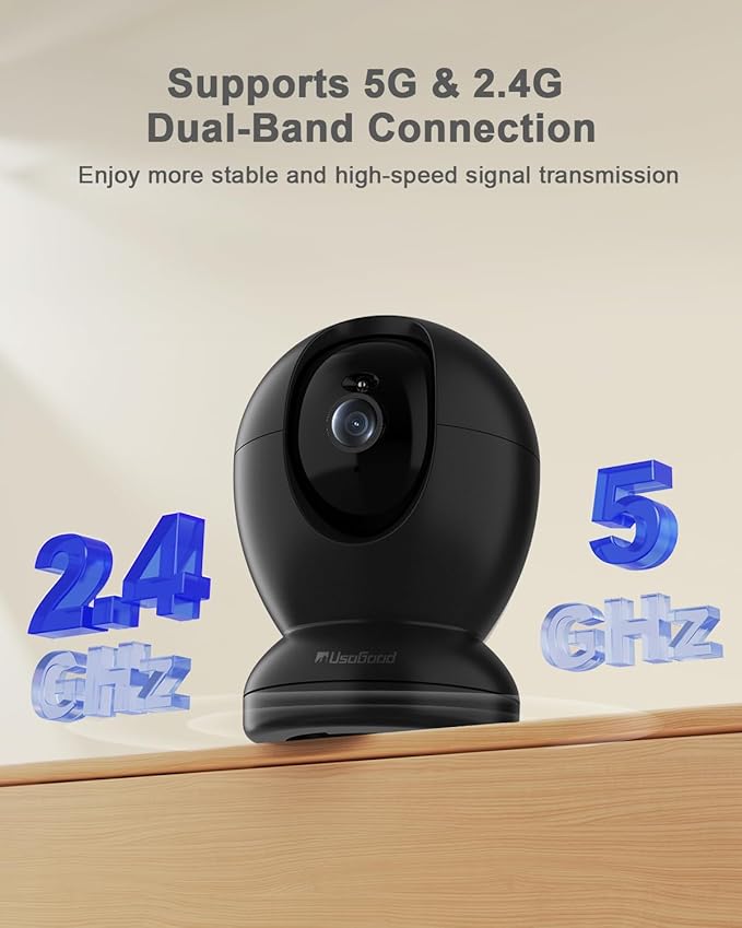 usogood 4MP Pet Camera with Phone App, 2.4G & 5G WiFi Indoor Security Camera for Home Security, 360° AI Motion Detection and Tracking, 2-Way Talk, Night Vision, Detection Alarm