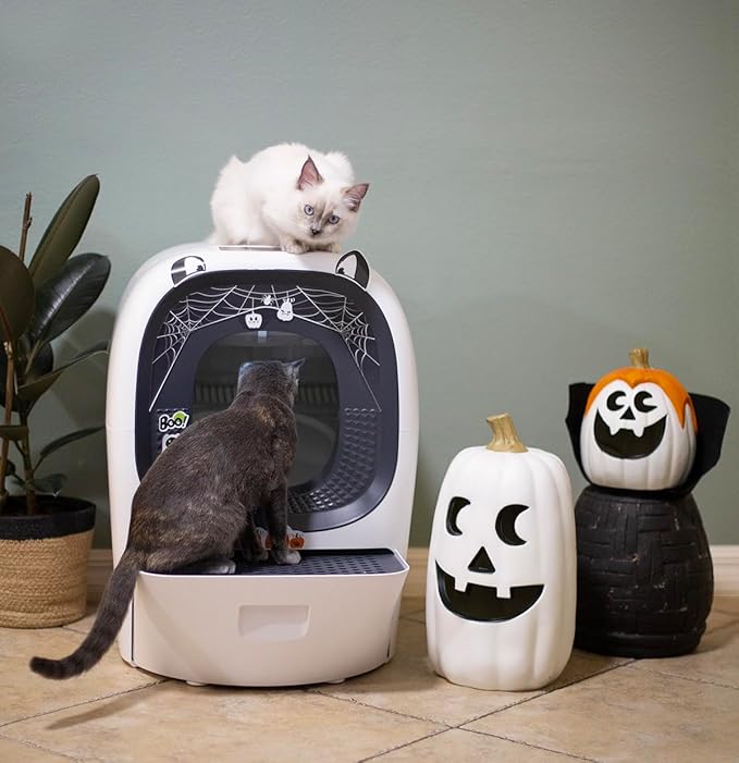 Self Cleaning Litter Box Auto Refill, Automatic Robot Litter Box for Multiple Cats, Hand-Like Rake Scooping/Odor Control System/6 x Safety Sensor/5G App Control, Large 80L Kitty Box Waste Disposal