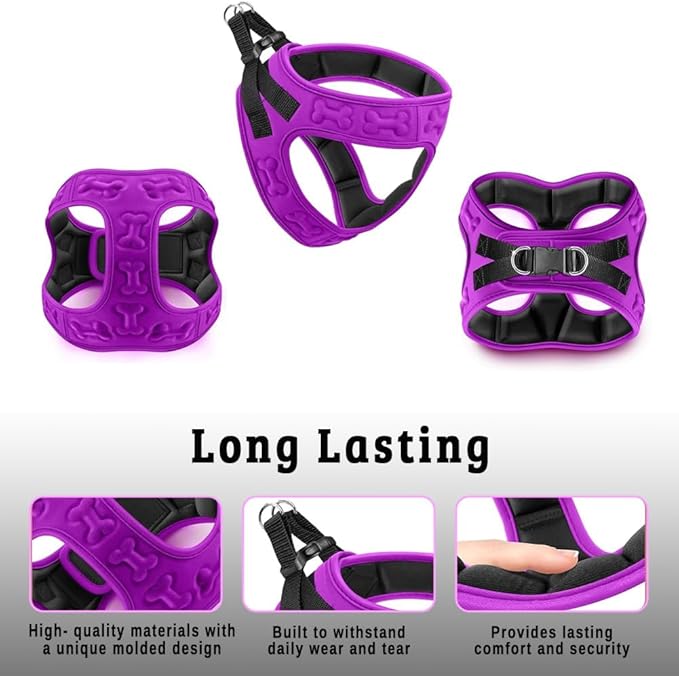 Comfort fit Step-in Dog & Puppy Harness - Comfortable All Weather Dog Vest Harness: Adjustable, Soft Padded, Easy to Put-on for Small, Medium-Sized Dogs.