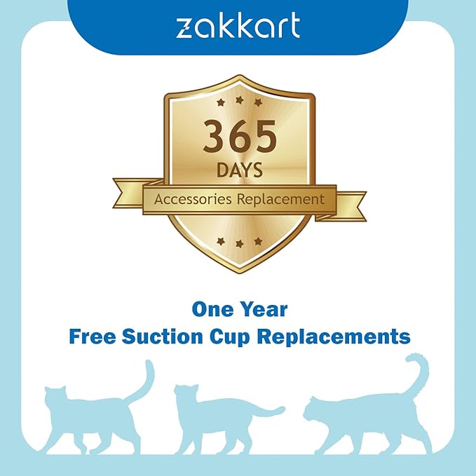 Zakkart Foldable Cat Hammock for Window - Cordless, Embeded Machine Washable Bed, Robust Metal Frame - Cat Window Perch for Large Cats and Kittens (White Bolster Bed, Large)