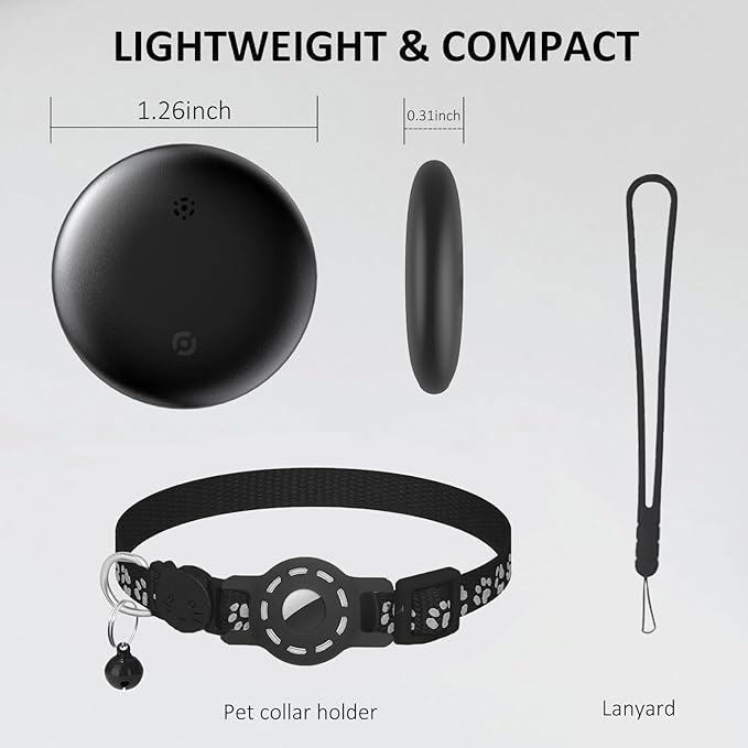 Android Tracker Tag Work with Google Find My Device (Android Only), No Monthly Fee Cat Tracker with Cats Collars - Location & Anti-Lost, Bluetooth Smart Tracker Tag Item Finders