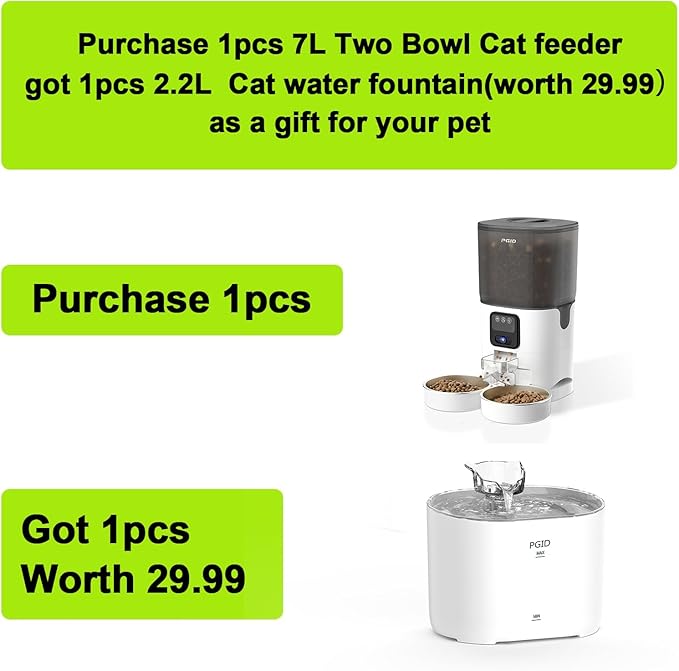 7L Automatic Pet Feeder with 1080P HD Wide Angle Camera, Smart WiFi Function, App Controlled, Night Vision Feature, Two-Way Audio, Suitable for Cats and Dogs.