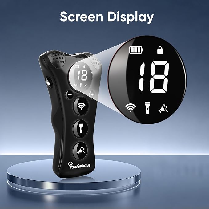 Ultrasonic Dog Bark Deterrent Device β10-Level Adjustable Anti Barking Trainer with Flashlight, Strobe, E-Clicker(18 Whistle Sounds)βNo Shock, Collar-Free Dog Behavior Correction Devices