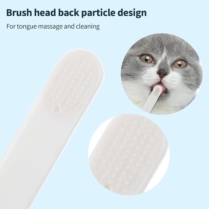 Newday Small Dog & Cat Toothbrush 5 Set, Micro Nano Bristles to Clean pet Teeth Toothbrushes, Puppy Dogs Pet Tooth Cleaning Kit with Storage Box(White