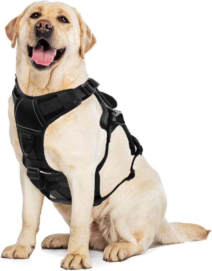 AUROTH Escape Proof Dog Harness - Soft Padded Reflective Adjustable Vest with Lift Handle - Medium Size