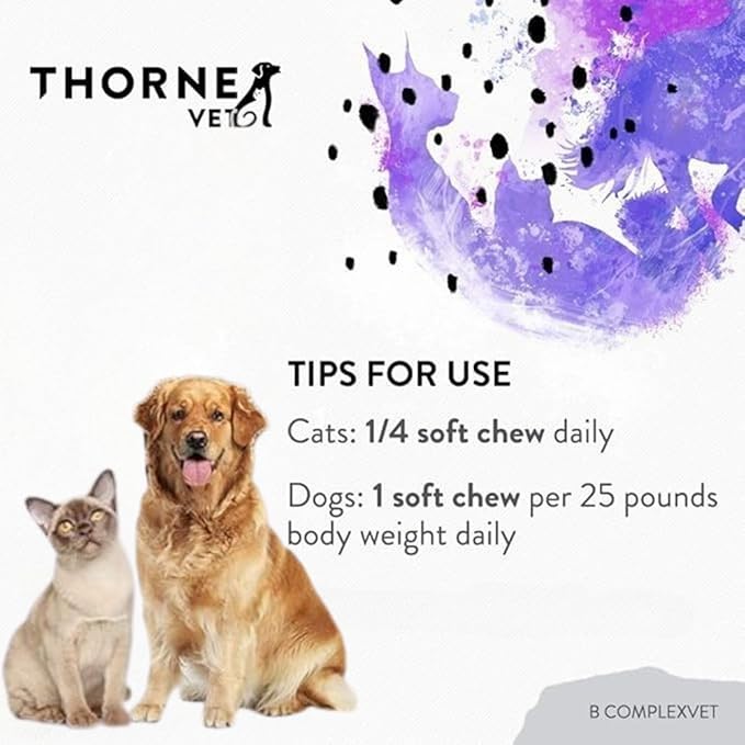 ThorneVET B ComplexVET – Vitamin B Complex Support for Dogs & Cats - 60 Soft Chews