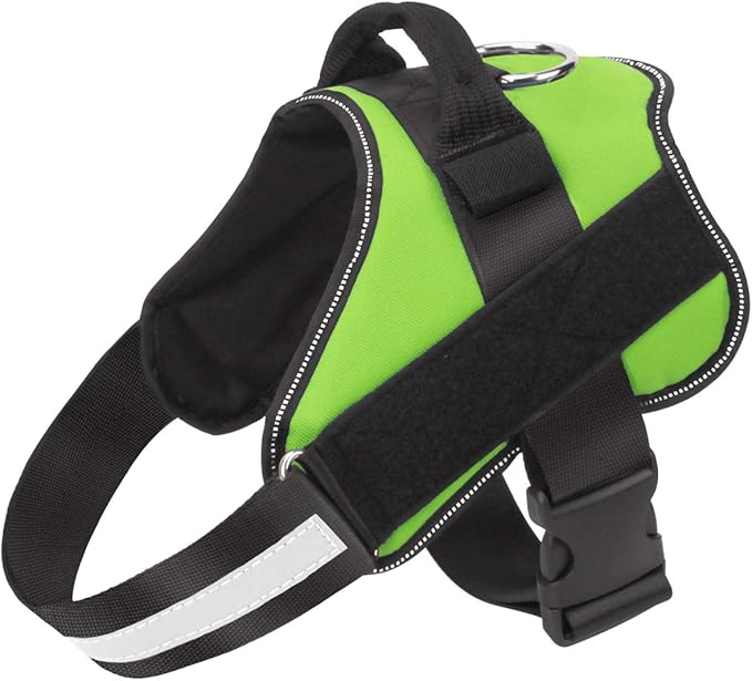 Bolux Dog Harness, No-Pull Reflective Dog Vest, Breathable Adjustable Pet Harness with Handle for Outdoor Walking - No More Pulling, Tugging or Choking (Green, XS)