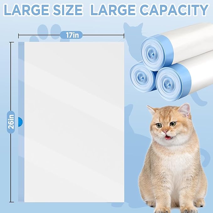 60 Count Cat Litter Box Liners, Heavy Duty for Self Cleaning Litter Box1113