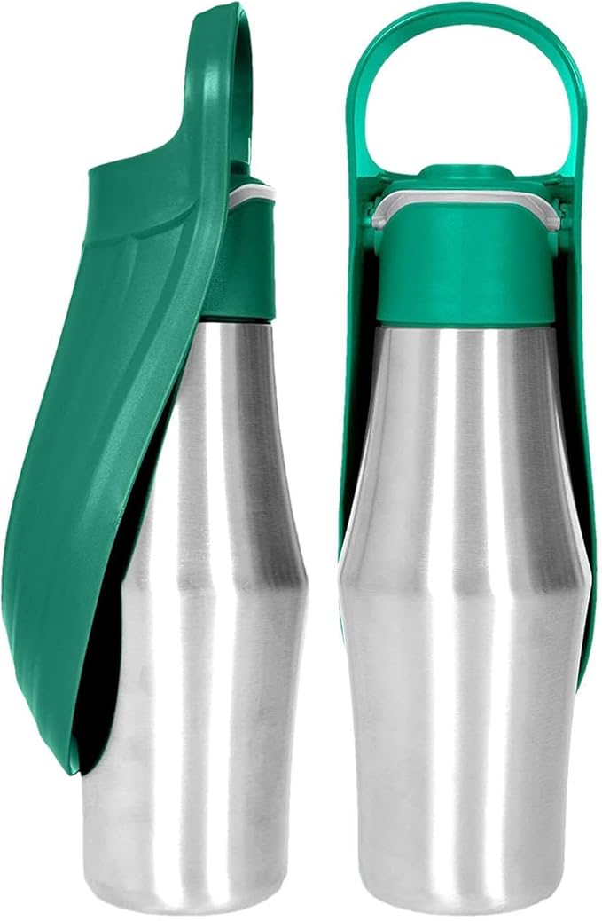 Puppy Water Bottle - 27oz Pet Hydration Bottle, Stainless Steel Portable Pet Bottle, Leak Proof Puppy Water Dispenser, Walking Dog Water Bottle, Dog Water Feeder Bottle for Outdoor Hiking Trips