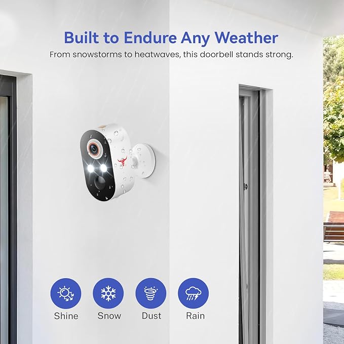 1080p Wireless Security Camera, 2.4GHz Wi-Fi Only, Color Night Vision, AI Human Detection, PIR Motion Detection, 2-Way Talk, Outdoor Surveillance Bullet Cam, No Solar Panel Included (1 Pack)