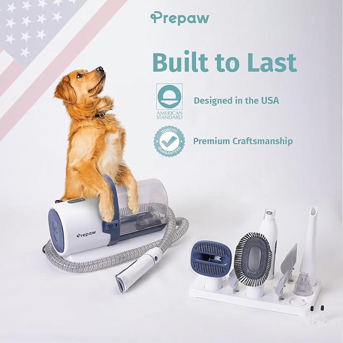 Premium Pet Grooming Kit with Vacuum, 11000Pa Suction Power, 2.5L Dust Cup, 7 Grooming Tools, Cordless Paw Trimmer, Nail Grinder, Large Capacity Dust Cup, Whisper Operation, USA Design