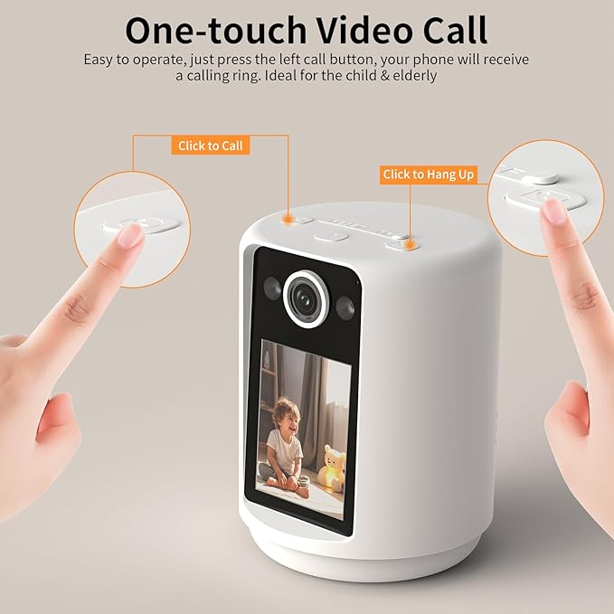 VSTARCAM Video Call Security Camera Indoor with 2.4 inch HD Screen, Pet Camera Monitor, One-Touch Call,Warm Light,360° PTZ, AI Detection,Plug in&Battery Powered,SD/Cloud Storage