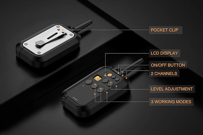 PATPET Dog Training Collar with Remote- 3/4 Mile Range E Collar Waterproof Rechargeable Shock Collar for Large Dog(15-140lbs)