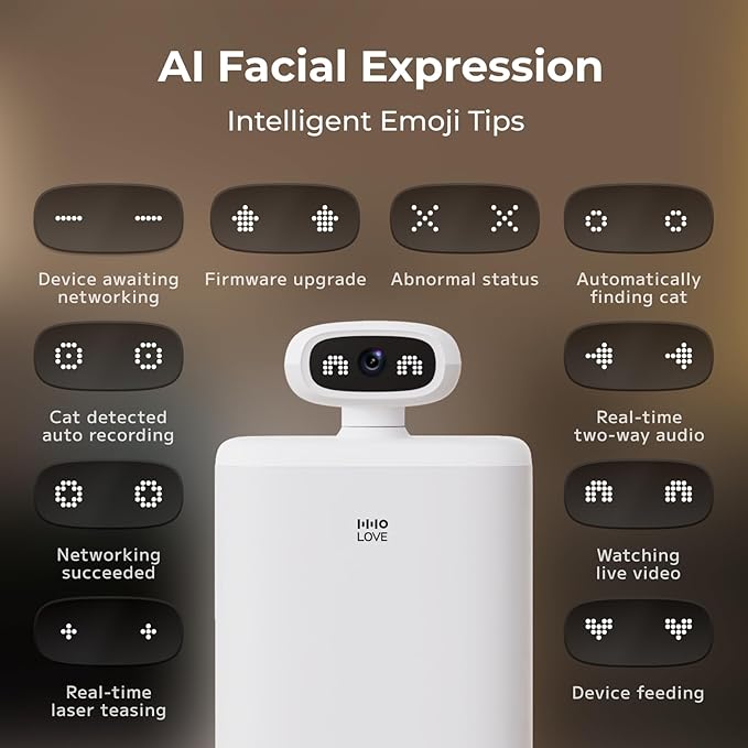 HHOLOVE Automatic Cat Feeder with Camera AI-Powered, 2k HD Video Night Vision, 5G/2.4G Wi-Fi Programmable, 2-Way Audio, Low Food Alert, Blockage Sensor, 1-Year Subscription Version