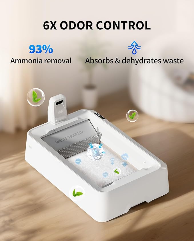 PETKIT Crystal Cat Litter with Tray, Suitable for Purobot Crystal Duo Self Cleaning Cat Litter Box, Dust-Free Mess-Free No Refilling, Odor Control, 4.5lbx4 Packs