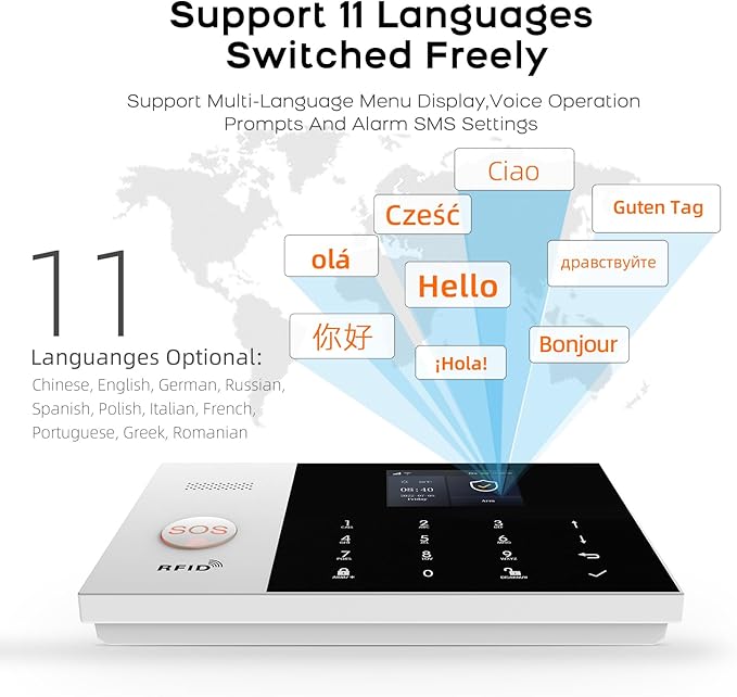 PGST Wireless Home Security Systems,24 PCS DIY Home Alarm System with Door Sensor,Motion Detector,Remote,4G GSM Call/SMS/Tuya App Alerts,Work with Alexa for Villa,Home,Apartment