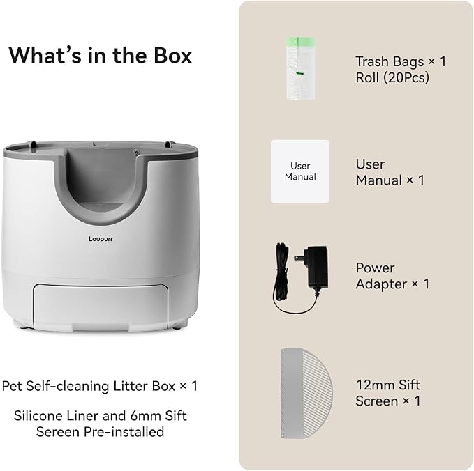 L1 Open-Top Automatic Cat Litter Box Self-Cleaning, Easy Maintenance with Multi Safety Sensors, Large Capacity, Includes Trash Bags (2026 Upgraded Model)