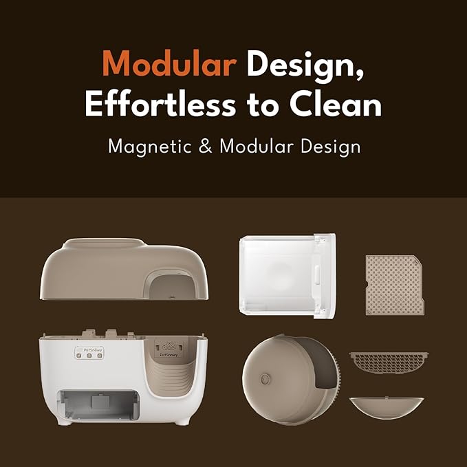 PetSnowy Self-Cleaning Automatic Cat Litter Box with Odor Control TiO2 System, Robot Litter Box with Auto-Packing, App Control, Large Cats & Multiple Cats (2025 Premium Version)