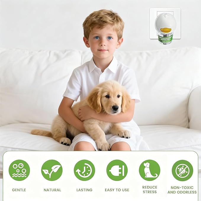 9 Pack Dog Calming Pheromones Diffuser - 180 Day Supply with 3 Plug Ins & 6 Refills (48ml) - Anti-Anxiety Relief for Dogs, Calms Barking, Separation Stress & Travel Anxiety