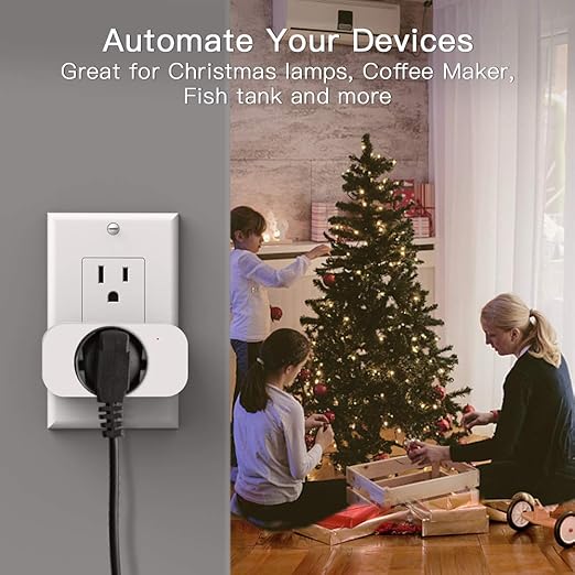 TREATLIFE Smart Plug, 2.4GHz 15 Amp WiFi Smart Outlet with Child Lock and Vacation Mode, Reliable WiFi Connection, Compatible with Alexa and Google Assistant, No Hub Required, Remote Control,1 Pack